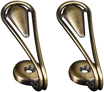 iModen 7×5cm Zinc Alloy Curtain Holdbacks,Tiebacks,Hanging Hooks with Screws Set of 2 (Antique Brass)