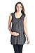 LaClef Cap Sleeve Scoop Neck Front Pleated Ruched Maternity Nursing Tunic (Large, Charcoal)