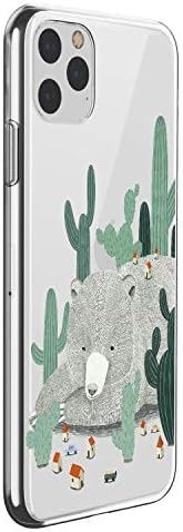 Oihxse Compatible for iPhone 11 Pro Max 6.5'' Case,Clear Ultra-Thin Slim Fit Soft TPU Rubber Silicone Cover Flexible Bumper Transparent Owl Pattern Shockproof Protective Case -Bear
