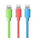 EZOPower 3-Pack Apple Certified Lightning to USB Cable for iPhone 7/7 Plus/SE / 6S / 6S Plus / 6/6 Plus / 5 / 5S / 5C, iPad Air, iPad Mini 4 (6 feet, Blue/Green/Pink)
