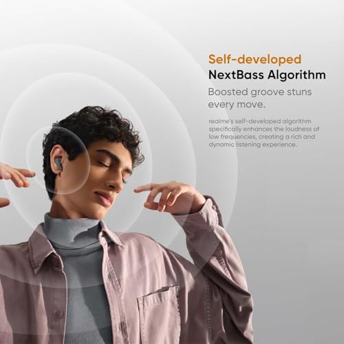 realme Buds Air 8 Bluetooth Headphones, 55dB ANC Adaptive and 58h Autonomy, Wireless Headphones with 11+6 Mm Controller, Ear-by AI Assistant and AI Translator, Hi-Res Audio LHDC 5.0, IP55, Grey