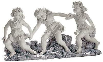 Childhood Memories Playing Dancing Little Girls Home Garden Statue Sculpture Figurines