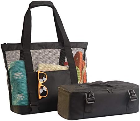 Mesh Beach Bag Tote Extral Large With Pockets and Top Zipper Travel and Picnic Waterproof Cooler Shoulder Bags 1 Mesh Beach Bag Tote Extral Large With Pockets and Top Zipper Travel and Picnic Waterproof Cooler Shoulder Bags