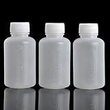 GDGY 40pcs 50ml 1.7OZ PE Plastic Empty Small Mouth Graduated Lab Chemical Container Reagent Bottle Sample Sealing Liquid Medicine Bottle (40pcs 50ml, 1.69)