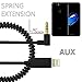 Dreamvasion Aux Cord for iPhone X 8, Spring Audio Adapter Cable with 3.5mm Headphone Jack 90 Degree [Extend to 6ft] for iPhone 7 7 Plus / 8 8 Plus / X, iPad to Car Stereo / Speaker, Support iOS 11.4