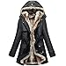 Hee grand Women Winter Faux Fur Coat Winter Coats for Women Warm Parka Jackets for Women Hood Jacket Black 2XL 16