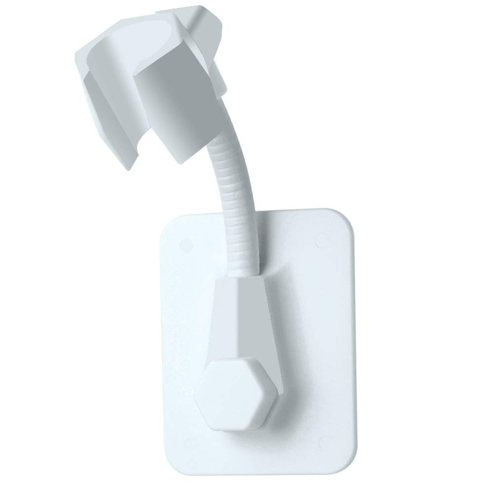 Photo 1 of 1 Piece Shower Bracket - Strong Adhesive Wall Mount for Bathroom, Bathtub - Adjustable Shower Wand Holder - White