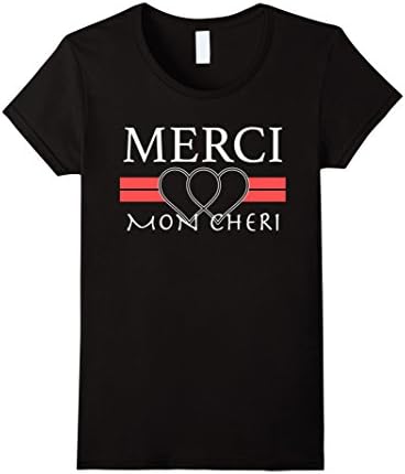 Womens Merci Mon Cheri T-shirt  Small Black
