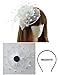 Coolwife Womens Fascinator Veil Flower Cocktail Tea Party Headwear (White)