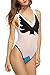 Zeagoo One Piece Sexy Mesh Patchwork Backless Swimsuit Swimwear Monokini Bikini,Blue,Small