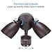 LEONLITE Motion Sensor Flood Light, UL & ES Listed, Aluminum LED Security Lights Dusk to Dawn, Adjustable Dual Heads, IP65 Waterproof, 1400lm Outdoor Floodlighting Fixture, 5000K Daylight, Bronze