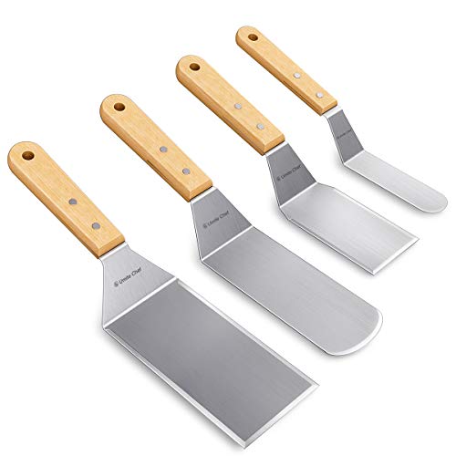 Professional Metal Spatula 4 Piece Set Griddle Spatula with Offset