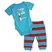 Dr. Seuss Short Sleeve Bodysuit and Pants, Blue Cat, 6 Months