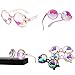 YOOSKE Kaleidoscope Glasses Round Sunglasses for Women Men Rainbow Prism Sun Glasses Mirrored Steampunk Goggles with Sunglasses Cloth Bag (Pink Frame)
