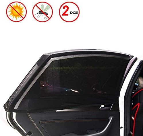 X spirit Car Window Shades for Baby & Pets, New Elastic Material, Slip On Style, Removable, 2 Pcs for Rear Windows. Block The Sunlight. Universal Fit for Most Vehicles. (Universal-2Pack)