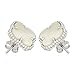 Women Fashion  Pearl- Silver Plated Plated Four Leaf Van Cleef Stud Earrings