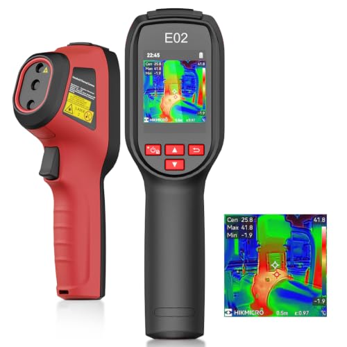 HIKMICRO Wärmebildkamera E02 SuperIR 240 x 240 IR-Auflösung mit visueller Kamera, tragbare kompakte Infrarotkamera mit Laserpointer, 20Hz Bildwiederholfrequenz,