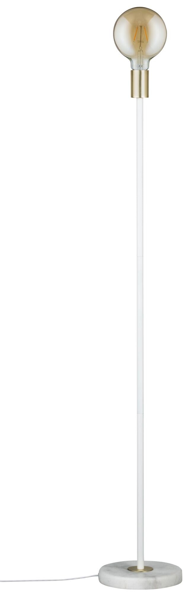 Paulmann 79615 Neordic Nordin Floor luminaire max. 1x20W Floor lamp for E27 Lamps Floor luminaire White/Gold matt 230V Marble/Metal Without lamp