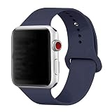 YC YANCH Compatible for Apple Watch Band,Soft Silicone Sport Band Replacement Wrist Strap Compatible for iWatch Series 4,Series 3/2/1 Nike+,Sport,Edition,42mm 44mm M/L,Midnight Blue