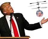 Bobble Fingers Helicopter President Donald Trump & American Flag Flying Ball | LED Light RC Controlled Heliball Drone | Office Desktop Trump Toy | Amazing Humorous Political