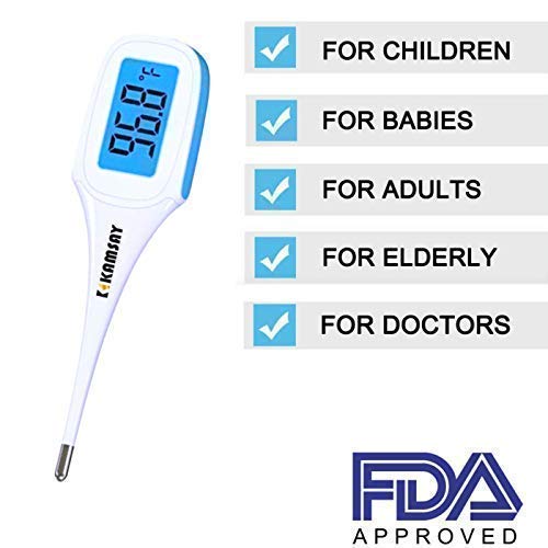 Best Digital Medical Thermometer (Baby and Adult Termometro), Accurate and Fast Readings - Oral and Rectal Thermometer for Children Babies Adults with Fever Alarm