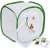 RESTCLOUD Insect and Butterfly Habitat Cage Terrarium Pop-up 12 X 12 X 12 Inches with Zipper Protection
