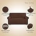 Easy-Going Stretch Oversized Sofa Slipcover 1-Piece Sofa Cover Furniture Protector Couch Soft with Elastic Bottom for Kids, Polyester Spandex Jacquard Fabric Small Checks Coffee