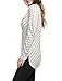 Allegra K Women Diagonal Stripes Long Drop Sleeves Top S Ivory