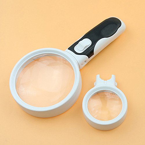 Fan-Ling LED Magnifying Glass 10X + 5X Illuminated 2 Lens Best Magnifier Set with Lights for Seniors,Magnifying Glass Reading Aid Lens,Ideal for Reading Small Prints & Low Vision - Thumbnail 2
