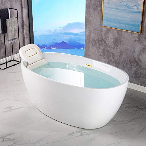 WOODBRIDGE 55" Acrylic Freestanding Bathtub Contemporary Soaking White