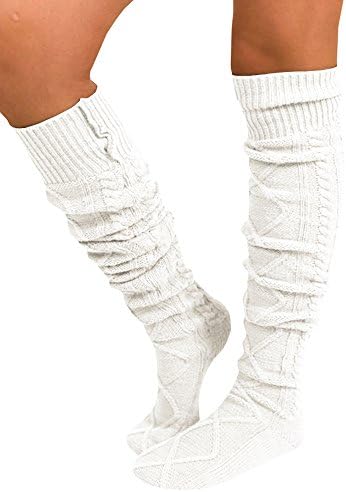 Women's Cable Knit Long Boot Socks Over Knee High Winter Leg Warmers