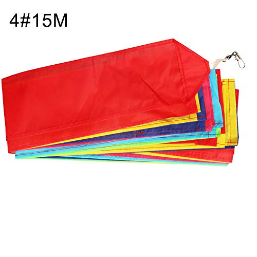 LeSharp Kite Tail Line, 10/15/30m Rainbow Color Blocking Long Kite Tail Line Outdoor Sports Accessory 4#
