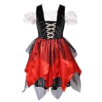 Meeyou Girls Pirate Princess Costume (L 4-6Y, Black&Red(Dress only))