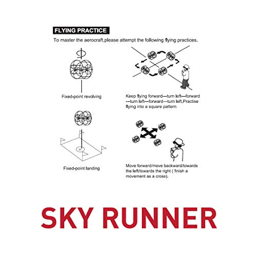 MUKIKIM Sky Runner - Quadcopter Aerocraft. Easy-To-Fly Technology For Indoor/Outdoor! 2.4 GHz Caged Drone that Runs Along Floors, Ceilings, Climbs Walls AND Flies Up to 100 ft Away!