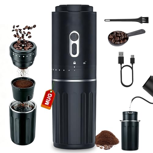 GOLREAN Portable Coffee Maker with Electric Grinder