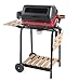 Americana Electric Cart Grill with two folding side tables, shelf and rotisserie