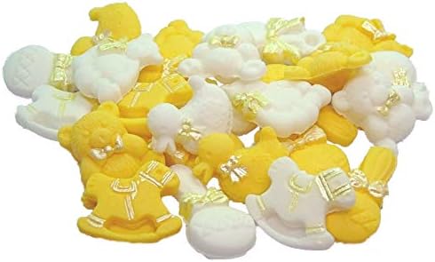 Baby Shower Cupcake Cake Decorations - 24 Edible Assorted Items (Mixed)