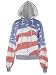 Anna-Kaci Red White and Blue American Flag Zip Up Fashion Hoodie Jacket