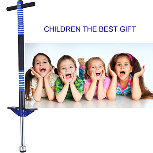 Pogo Stick for Kids, Mosunx Children Jumper Outdoor Fun Jumping Stick, Support 55-132 Pounds, Balance Training Fitness Practice Toy for Boys and Girls (Blue B, for Ages 5 & up (Supports 33-57 Lbs)) - Thumbnail 4