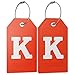 Shacke Initial Luggage Tag with Full Privacy Cover and Stainless Steel Loop – (Letter K)