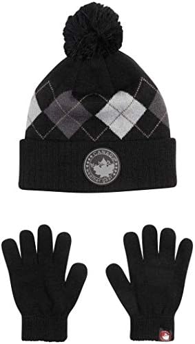 CANADA WEATHER GEAR Boys Winter Pom Pom Beanie Hat and Gloves Set