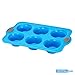 Crystal Bake SteelRim Silicone Muffin & Cupcake Baking Pan - 6 Cup - Blue