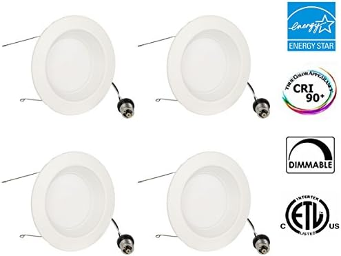DNY 16W 5-6 inch Dimmable LED Retrofit Recessed Lighting Fixture 2700K(Warm White), ENERGY STAR LED Downlight kit, 100W Equivalent, 4 Packs