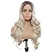 Wavy Blonde Wig Ombre Hair for Women Natural Long Wavy Wig Ombre Blonde Wig Platinum Blonde Wig Synthetic Replacement Wig Heat Resistant Cosplay Party Daily Hair Wig