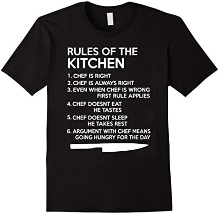 Men's Rules of the kitchen- chef shirt Medium Black