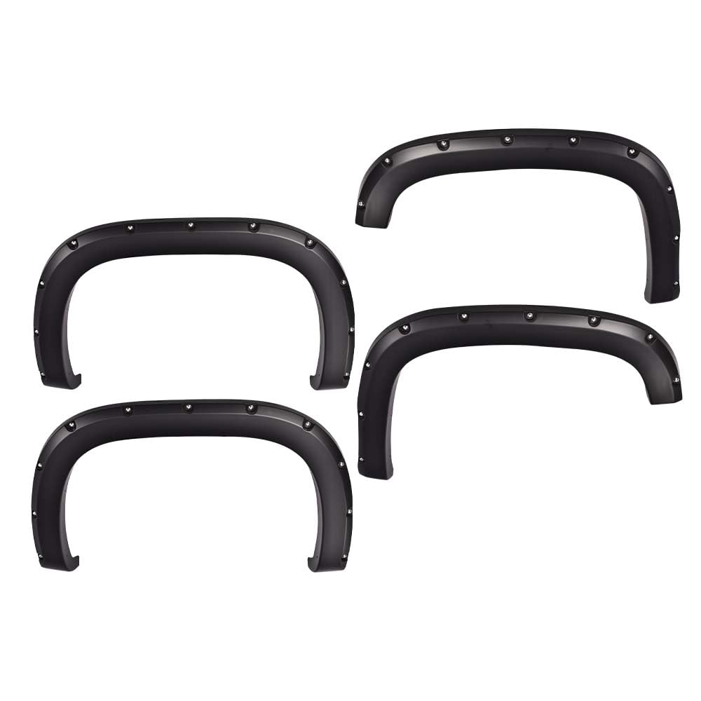 4PCS Fender Flares for 2007-2013 GMC Sierra 1500 | Textured Black Pocket Style Trim Protectors
