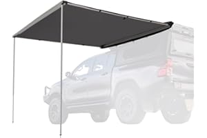 SAN HIMA SanHima Vehicle Awning 4.6ft x 6.6ft - Roof Rack Pull Out Side Awning 30ft² Sun Shade UPF50+ Weatherproof for Camping Car SUV Truck Van