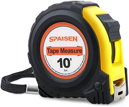 Spaisen Tape Measure 10-Feet (3m), Inches and Metric Measuring Tape For Construction, Home Use, DIY,Heavy Duty Nylon Bonded Blade and Auto Lock