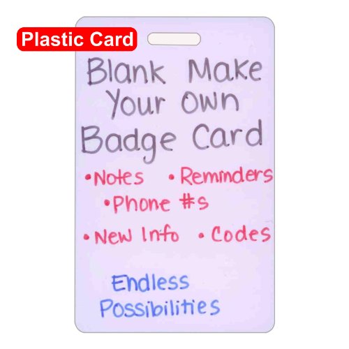 Blank Plastic Vertical Make Your Own Badge ID Card Pocket Reference Guide