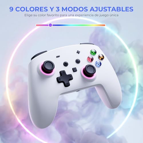 ECHTPower 2026 Mando para Switch 2, Hall Joysticks, Despertar de Switch 2 / NS1, Turbo, Botones Traseros, Luz RGB, Vibración y Giroscopio, Mando Pro Inalámbrico para Switch 2/1/PC/iOS/Android